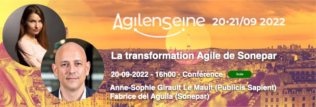 AgileEnSeine's tweet image. Conférence @AgileEnSeine - 20 &amp;amp; 21/09/2022 - Paris

&quot;La transformation agile de Sonepar&quot; by @Ansouris (@PubSapientEng) &amp;amp; Fabrice del Aguila (@sonepar)

agileenseine.com

#aes22 #agileenseine #conférence #agile #event  #scale #safe #transformation