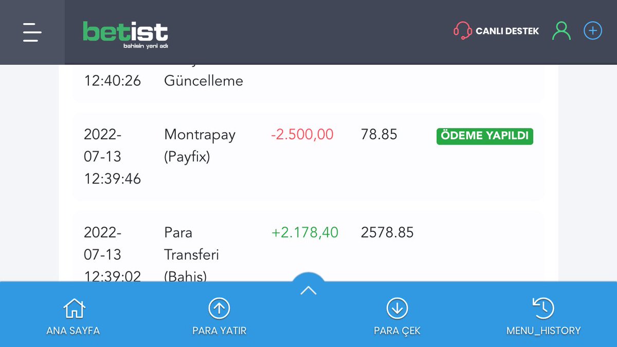 2500 tl cekim yaptım 5 dak da gönderdiler  Tesekkurler <a href="/BetistD/">Betist Destek</a>