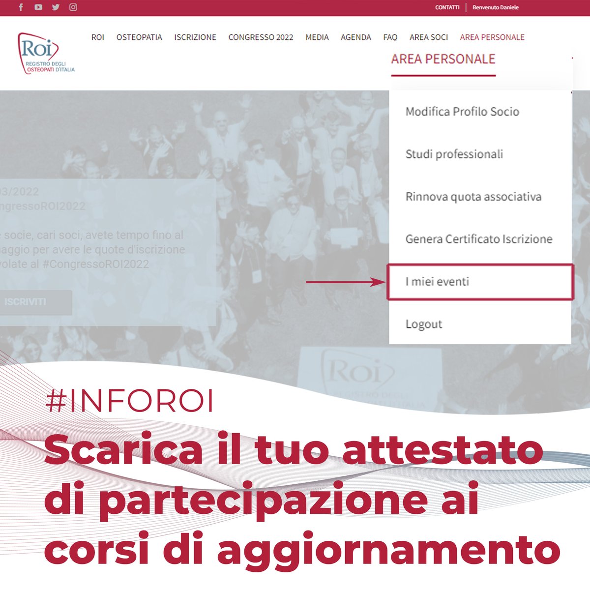 ROI_Osteopati's tweet photo. #INFOROI
Ti serve l'attestato di partecipazione ai nostri corsi di aggiornamento?
Scaricalo dal nostro sito, è facile, veloce e sempre a disposizione.

#osteopatia #osteopati #registroosteopatiitaliani https://t.co/HTP7b2kqgl