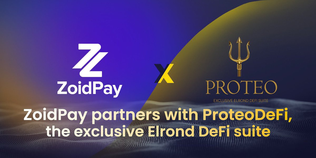 eduardoneci's tweet photo. 🌊 🤝 🔱

Excited to announce a tie-up with @ProteoDefi  🎉

@ProteoDefi will,
✅ Add a new $ZPAY/#PROTEO farm
✅ Launch a special campaign for the #Zoidster #NFTs
✅ Accept $ZPAY as collateral for lending 💰

Also, soon #PROTEO will be added in the @ZoidPay Chrome Extension 🛍️ https://t.co/qhIHQ0Ejok