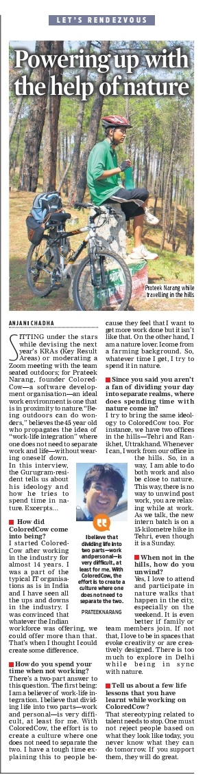 tniefeatures's tweet photo. In this week's #letsrendezvous,
@AnjaniChadha and @TheMornStandard speaks to Prateek Narang, founder of @ColoredCowHQ about work-life integration, his love for nature, and more. Read the full interview: https://t.co/ZIfFxXV6no https://t.co/u4BgTHbkjX