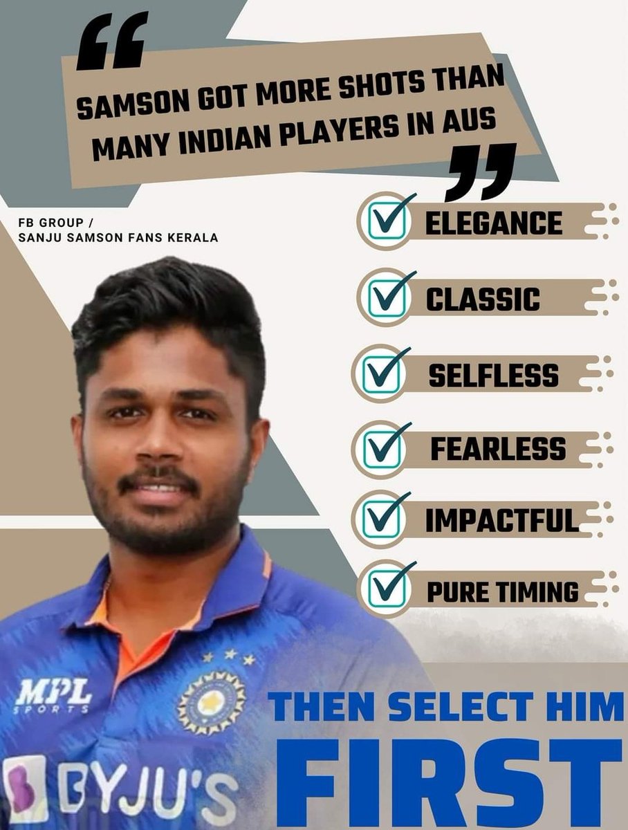Sanjusamsonfc11's tweet photo. Samson is highly capable of providing an impactful innings at any batting positions.
What missed India in latest T20's are impactful innings's
#TeamIndia
#SanjuSamson
#justicforsanjusamson https://t.co/nNDS3DKbID