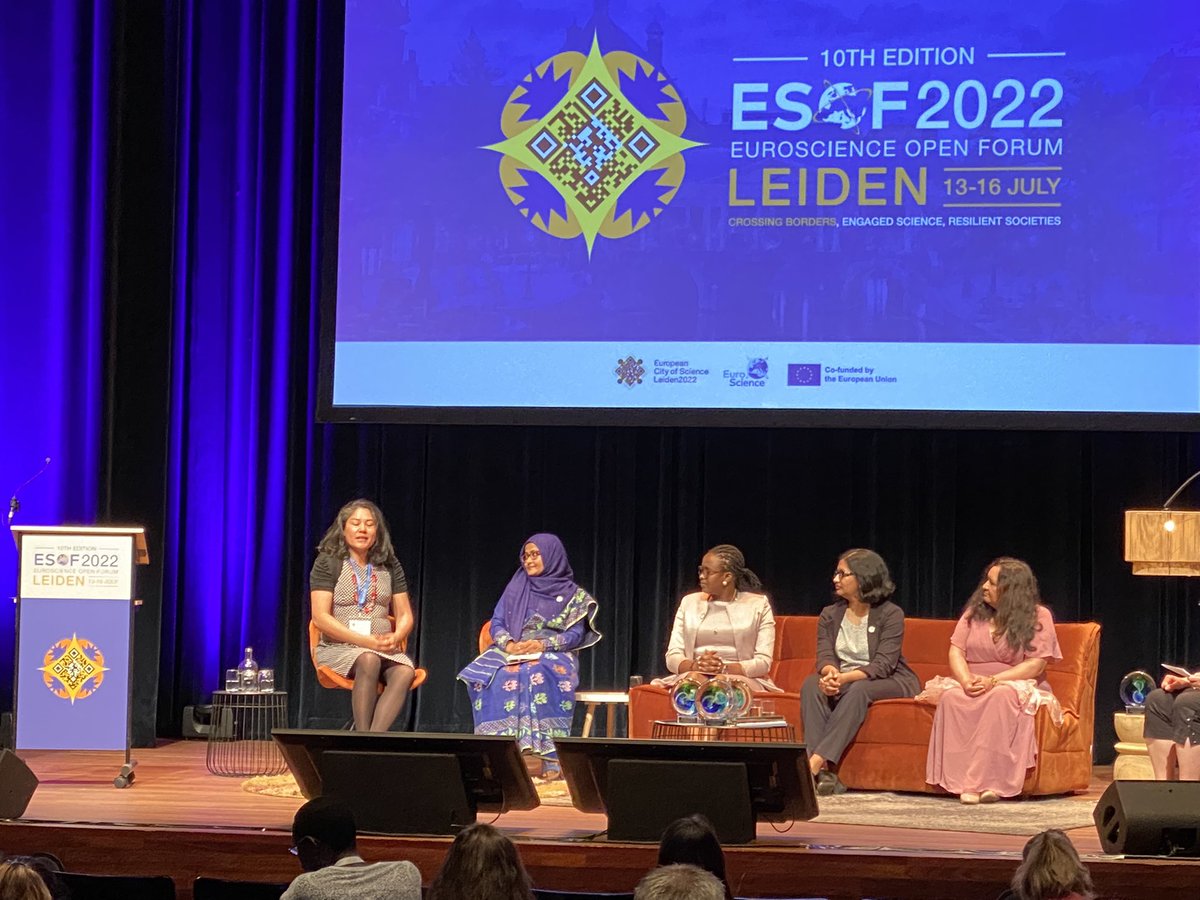 sudipsparikh's tweet photo. Inspired by this discussion among extraordinary women scientists from around the world. Enlightened by their conversation on the many roles they must play: scientists, leaders, pioneers, mothers, daughters, mentors. A source of optimism in a sometimes discouraging world. #ESOF22 https://t.co/3R86BtpRUm