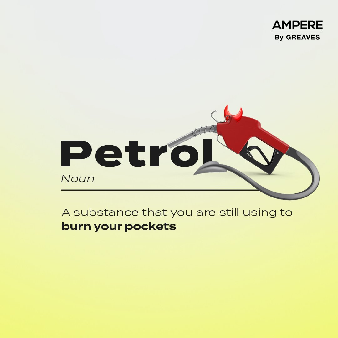 ampere_ev's tweet photo. Ampictionary defines Petrol as the thing that you need to discard now! 

#FreedomFromFuel #NewAgeEnergy #AmpereEV #ElectricScooters #Ampictionary https://t.co/tbSmrBL7Pj