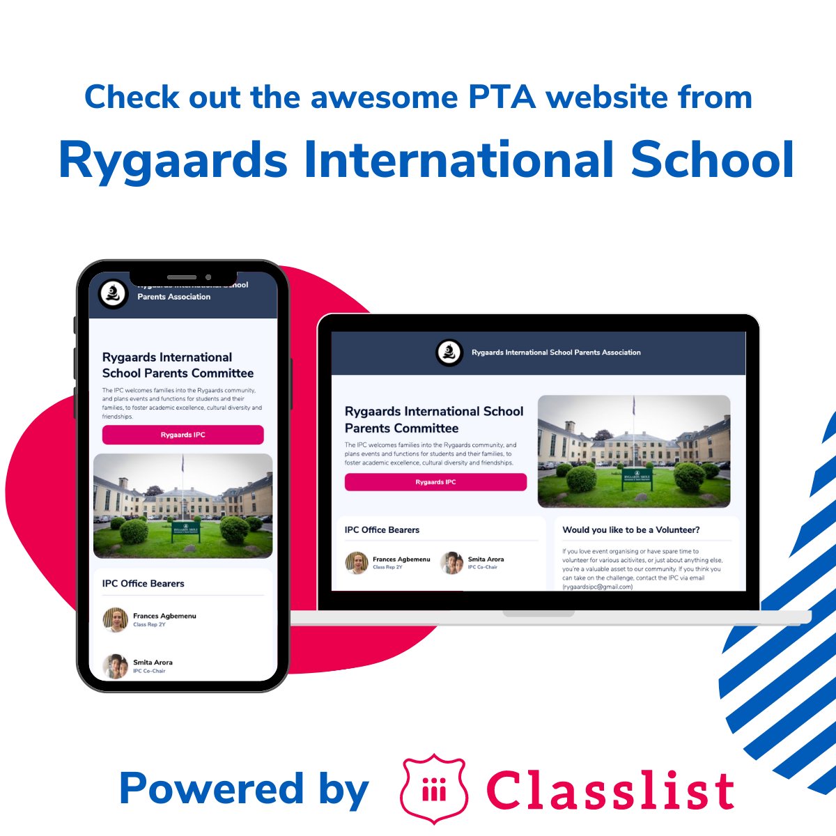 goClasslist's tweet photo. Check out this awesome PTA website from Rygaards International School! Hosted & managed using the appπ±easy π https://t.co/Cg5hHSA6Aj
.
#pta #ptawebsite #ptaapp #edtech #communitywebsite #schools #schoolwebsite #internationalschools https://t.co/wqzXAPyyJ8