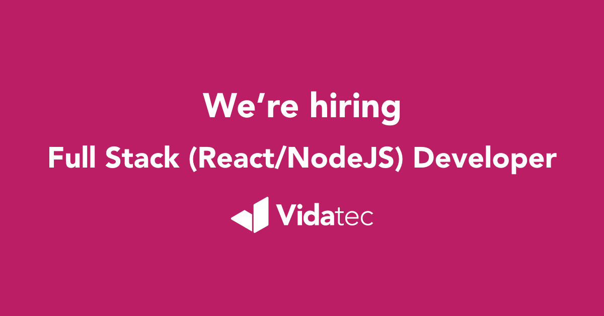 We are looking for a Full Stack Developer to join our growing team.

To apply today, click here - hubs.li/Q01gLKM50 

#WeAreVidatec #FullStack #Developer #Technology