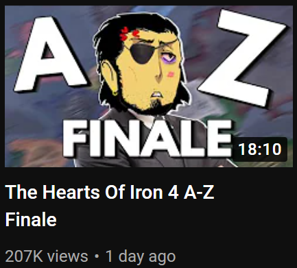 yogscast's tweet photo. The end of an era... Thank you for teaching us the alphabet, @ISPuuuv 🧡

Check out the final HOI4 A-Z ep here: https://t.co/RHMnUfCBwp https://t.co/TVDxHxpKZX