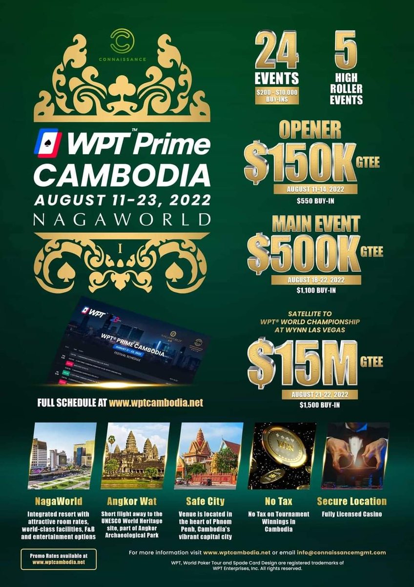 tnx4dchipsLOL's tweet photo. Come join me at #WPTPrimeCambodia! For a chance to win an Opener Event package, go to https://t.co/0FA9AFEWdM for more details. https://t.co/vGzroYMSoO