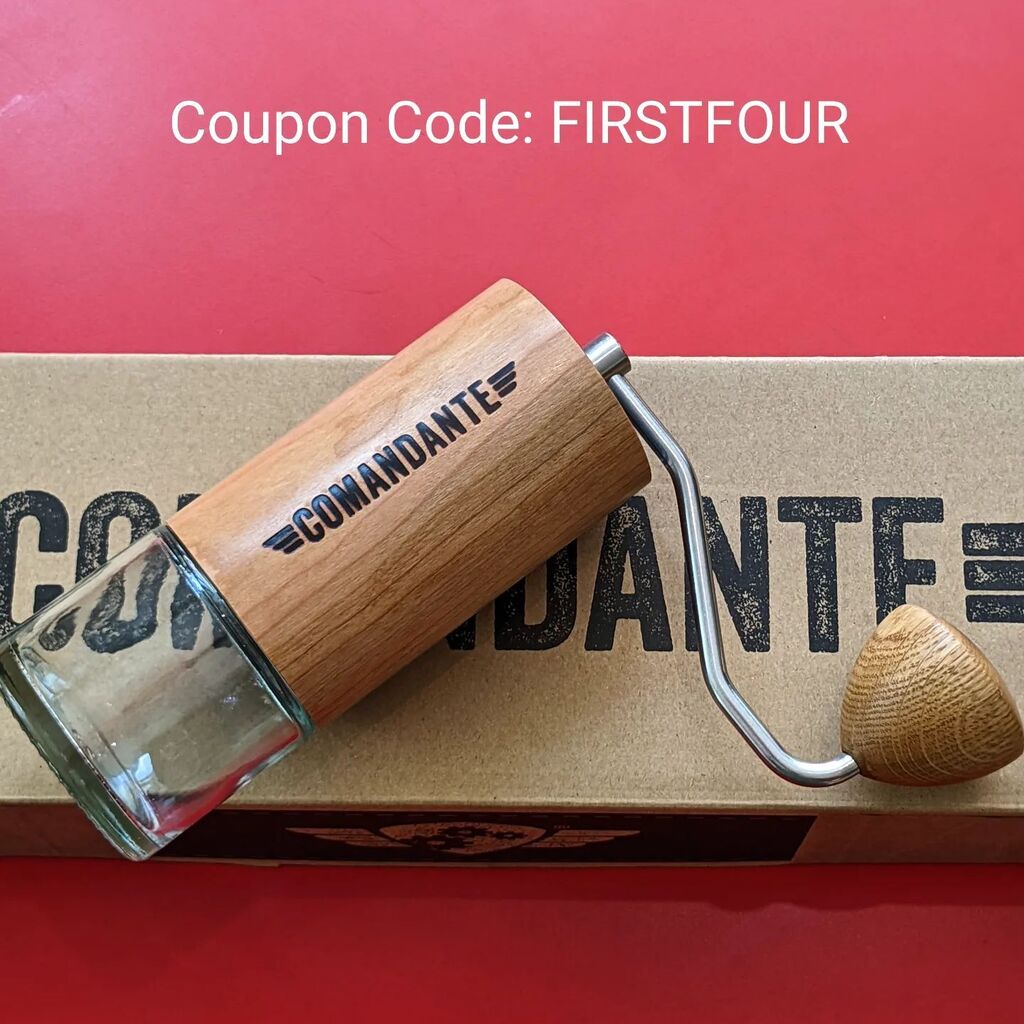 vitskaffee's tweet photo. The first four to order a Comandante MK3 American Cherry using coupon code FIRSTFOUR will receive a discount of 48,00€

and discount code CLOSEENOUGH to get 38,00€ off. https://t.co/ljkq5TxHyW https://t.co/aR0x5VDlWN