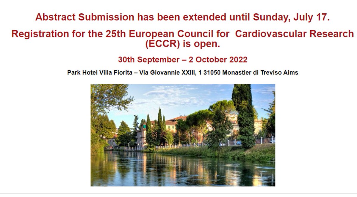 Abstract deadline for the 2022 ECCR Meeting was extended to July 17. 
You still have time to share your data. 
More information 👇👇👇
eccr.org/2022-eccr-meet…