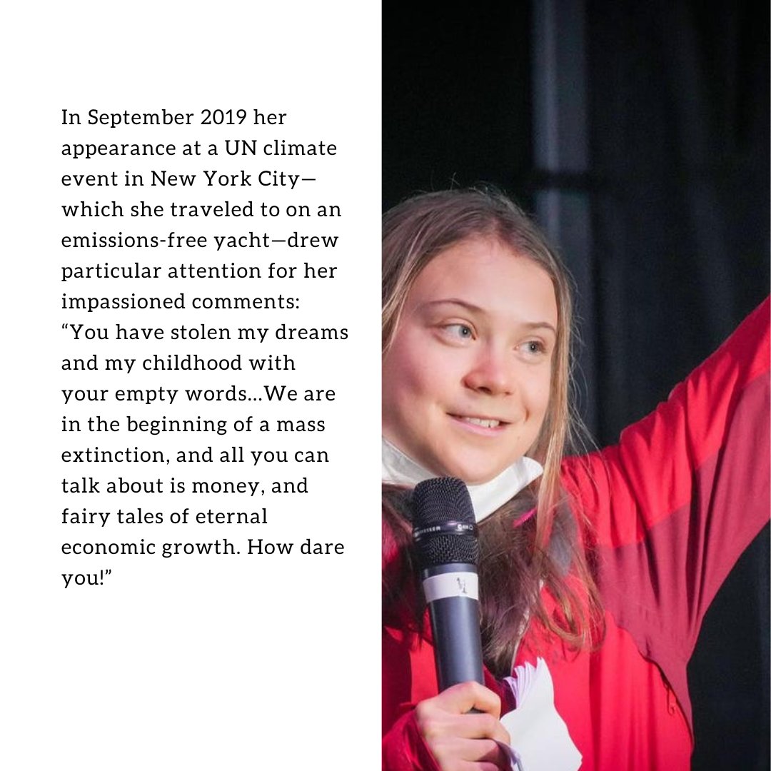#GretaThunberg is a Swedish environmental activist who is known for challenging world leaders to take immediate action for climate change mitigation.  #environmental #climatechange #YoungWomenEmpowerment #inspiringyoungwoman