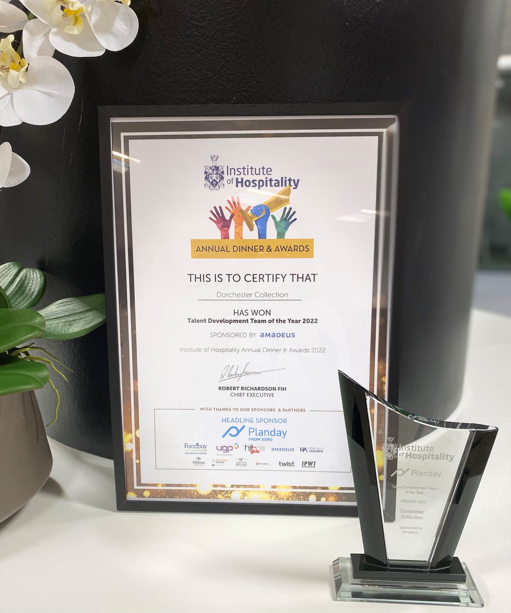 A very proud moment, the academy has received its first national accolade, awarded by the <a href="/ioh_online/">Institute of Hospitality</a> for:
Best Talent Development Team of the Year 2022 !

#dcacademyldn #Awards #Imin