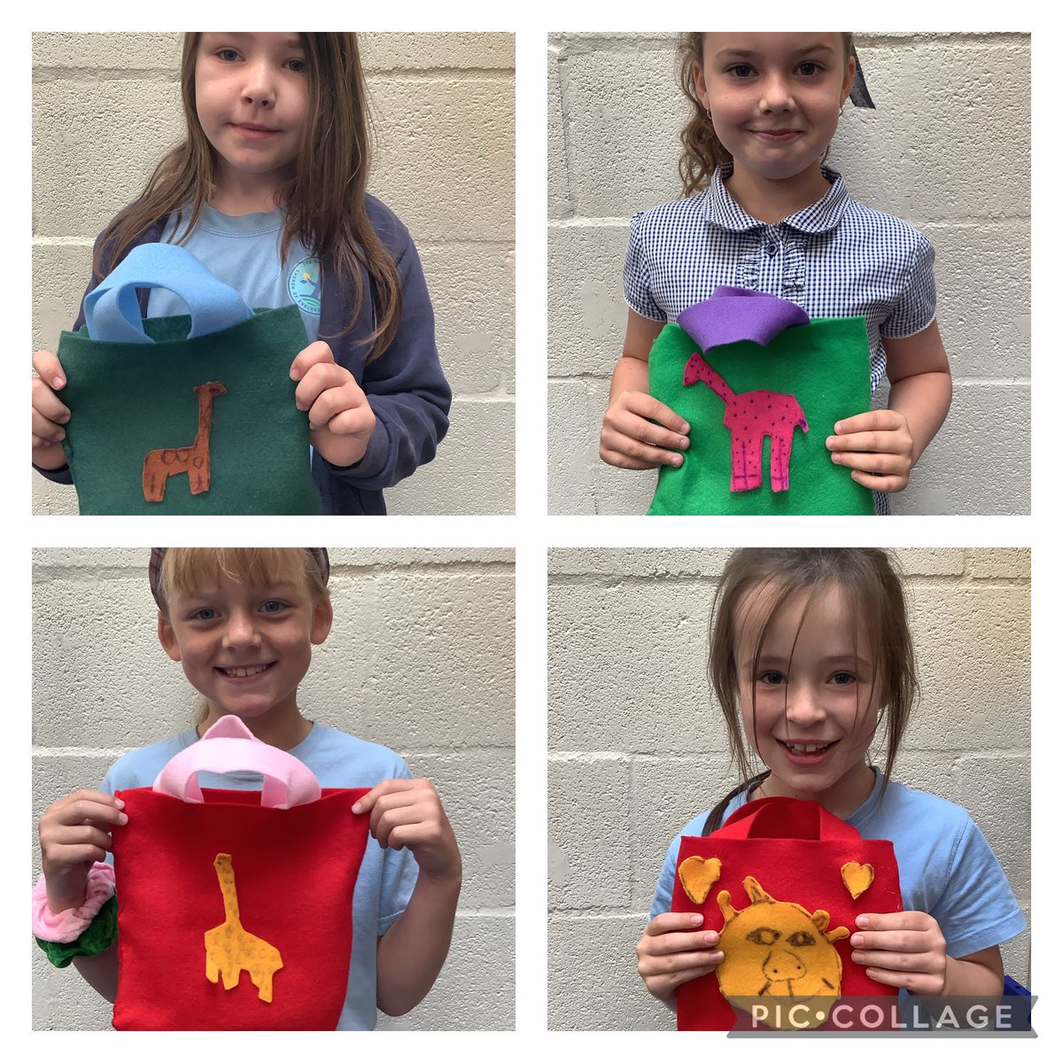 year3wja's tweet photo. Wow! 😊 Year 3 have made some fantastic giraffe bags. Excellent perseverance and sewing skills! 🪡🧵🦒 @WhitchurchJun @whitchurchCEFed #wjadandt https://t.co/qtjSzJA8V6