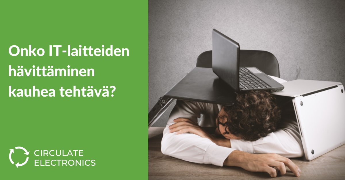 CircuTronics's tweet photo. Onko IT-laitteiden hävittäminen kauhea tehtävä? Ei hätää. Circulate Elecrtonics tekee siitä helppoa yrityksellesi! 

Listaa laitteesi sivustollamme ja odota ostajan yhteydenottoa. Myy laitteesi täällä:  https://t.co/IDOpFIP3L1

#kiertotalous #elektroniikka #elektroniikkajäte https://t.co/swSode3WAO