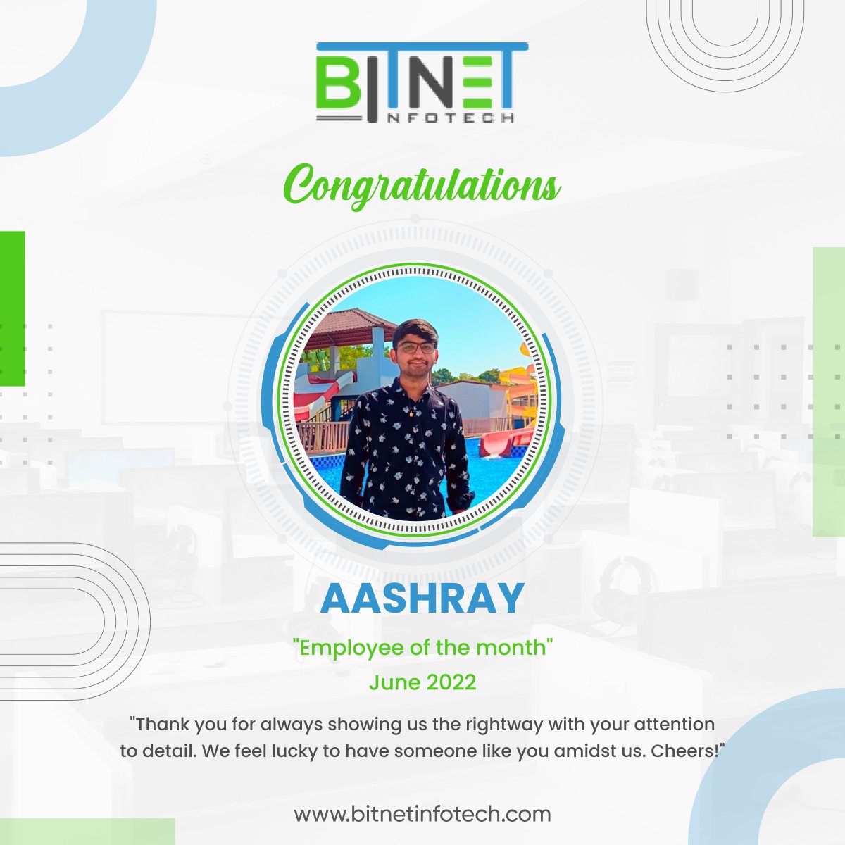 Bitnet_Infotech's tweet photo. ๐๐Congratulations Aashray
๐ฅEmployee of the Month for June 2022
#employeeofthemonth #achievementchallenge #bitnet #bitnetinfotech #webdeveloper #firstposition #challenge #excellence #june2022 #mobiledeveloper #amazongiftcard #gift #reward https://t.co/dJXDU1bGdw