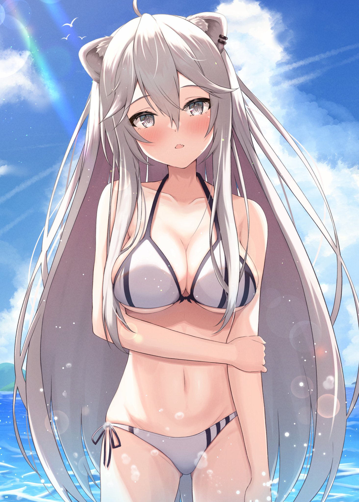 獅白ぼたん カードスリーブ ホロライブ hololive 水着 ししろん キングでじー ホロライブ 獅白ぼたん 水着 B2タペストリー