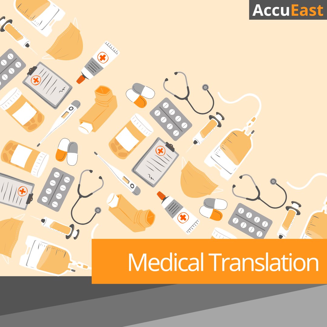 AccuEast's tweet photo. Check out our new blog post! This week we're talking about the important relationship between translation and medicine, and what makes for successful medical translation!🩺🌐🧡

To find out more, head over to our website at: https://t.co/YgAoZ8Ezzv

#Medical #translation #blogs https://t.co/GogKlRsvtC