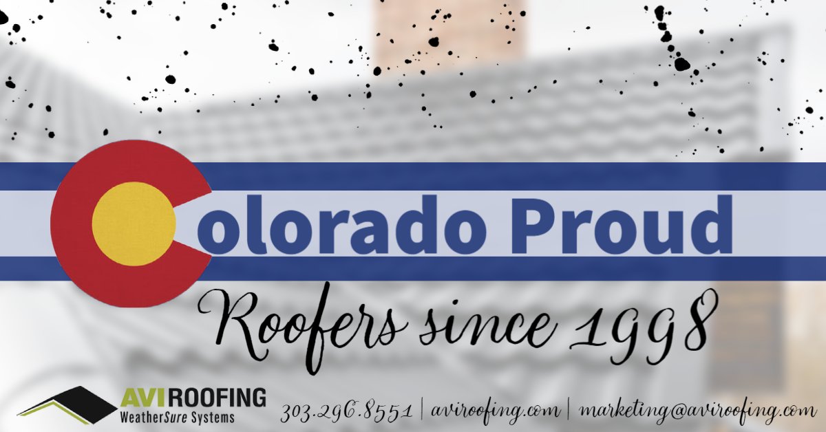 AVI_Roofing_Inc's tweet photo. Your local #Colorado Proud Roofers serving the Denver community since 1998. Call today to schedule a FREE Estimate!!

#coloradoproud #coloradonative #proud #roof #roofs #roofer #rooferlife #roofing #roofinglife #roofers #roofitup #since1998 #twenty #weathersure #systems #denver https://t.co/TBSYH1GWnK
