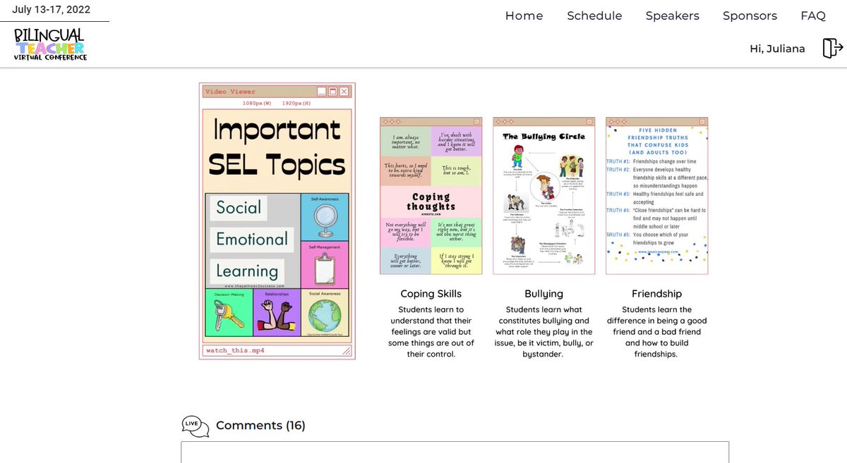 BilMarketplace's tweet photo. Learning about #SocialEmotionalLearning from Camilo Martínez @esavidabilingue  while having a live discussion with other educators 🤓 https://t.co/F2RvWnmBfW
