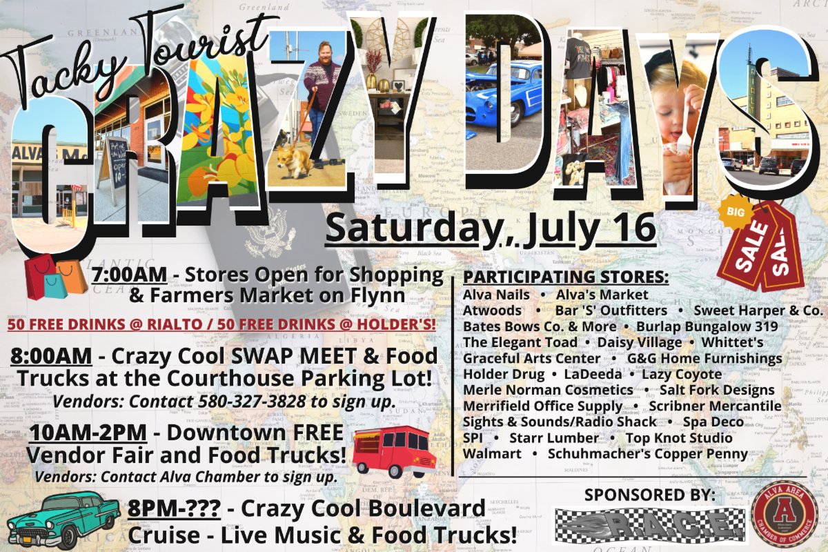 AlvaChamber's tweet photo. Read all about CRAZY DAYS this Saturday! https://t.co/XVAYCfCVYh https://t.co/ykKO45PLL4