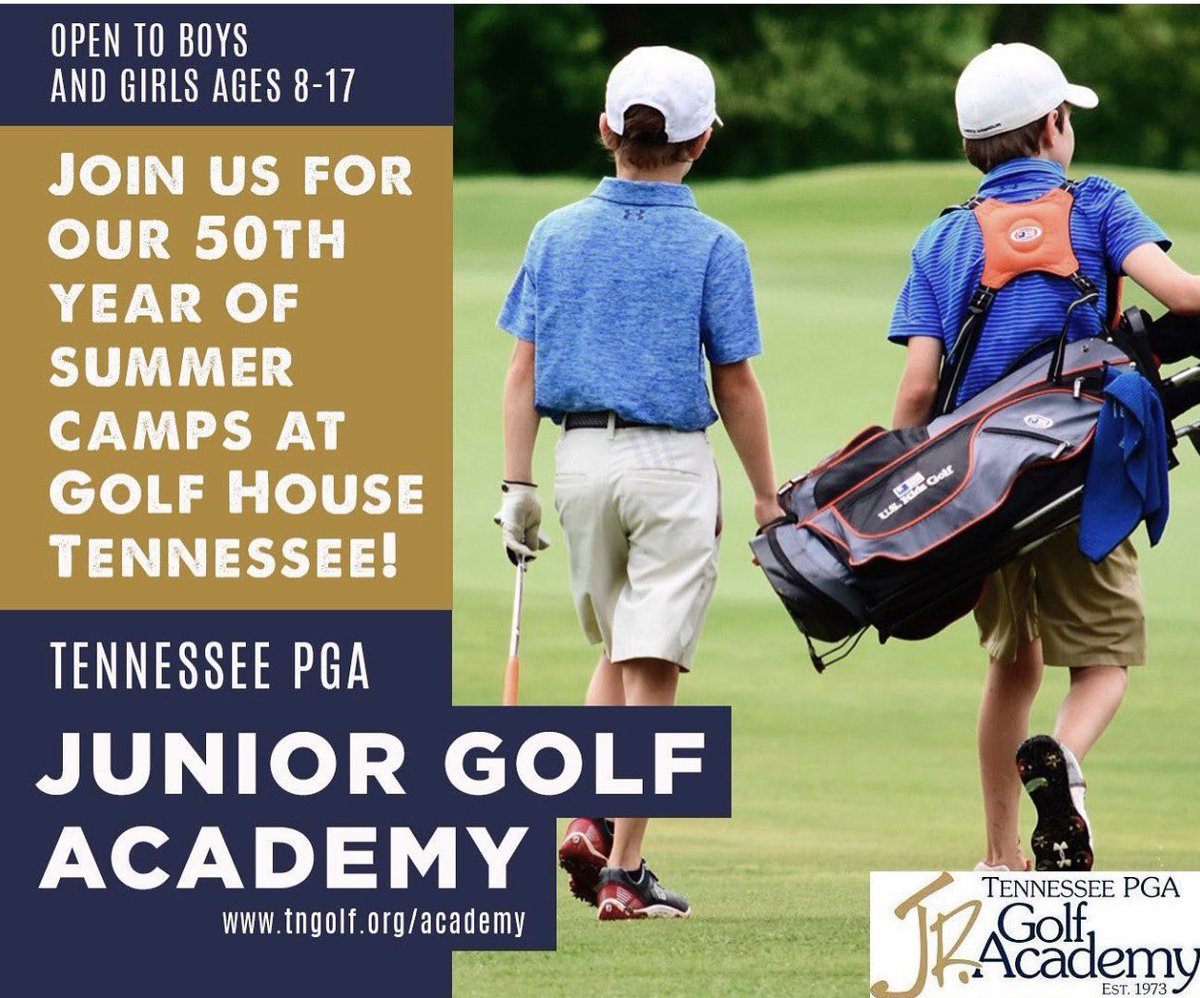 There are still a couple of open spots available in the upcoming TPGA Junior Golf Academy day camps at Golf House Tennessee!

A camp is Monday-Thursday from 9 a.m. till noon. For more information 👉🏽 tngolf.org/learning-cente…