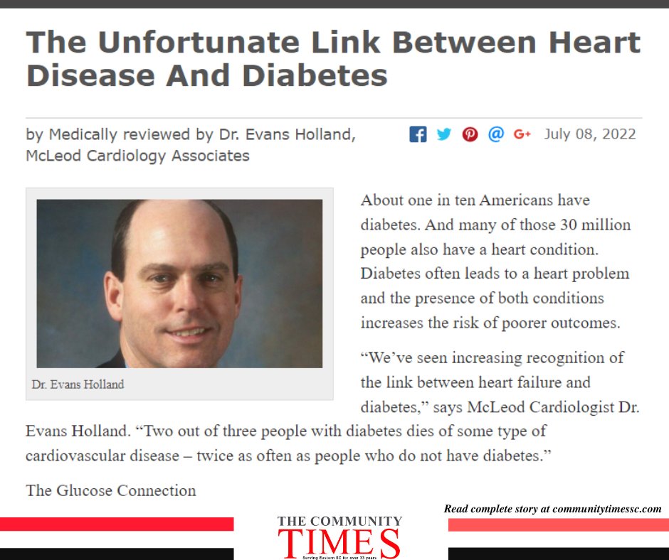 CommTimesSC's tweet image. Read: communitytimessc.com/articles/1534/…
.
.
.
.
.
#Health #HeartDisease #Diabetes #blackmedia #communitynews #florencesc #florence #sc #southcarolina #Blackowned #localnews #community #scoop #news #africanamericans #thecommunitytimessc #communitytimessc #thecommunitytimes