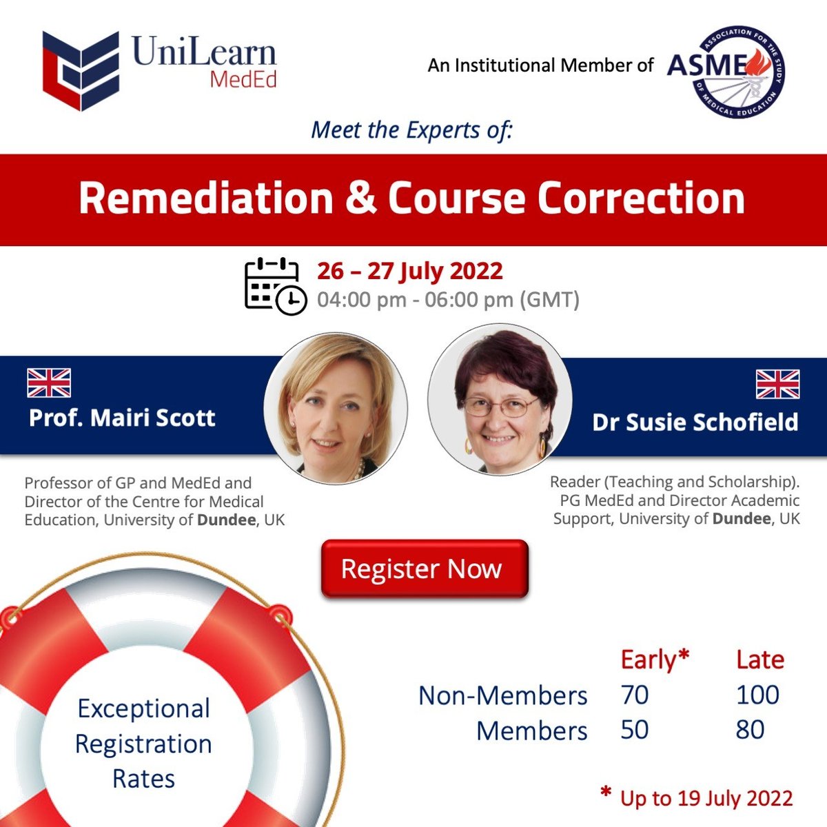 DrKomalA's tweet photo. UniLearn MedEd presents a workshop on "remediation and course correction featuring Prof.Mairi Scott and Dr Susie Schofield from @dundeeuni !! Contact Me for discounts before 19th July #TUF #MedEd #UniLearn @asmeofficial @HarvardMacy @MedEdFlamingo https://t.co/gODS9eHKE8