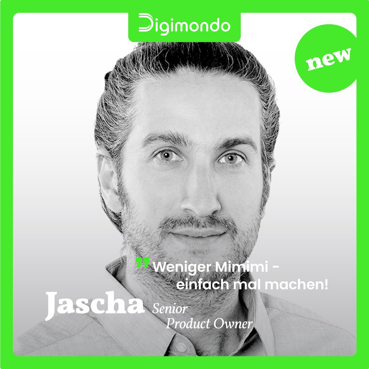 digimondogmbh's tweet image. Mit seinem Statement „Weniger Mimimi – einfach mal machen!“ tüftelt unser Senior Product Owner Jascha Quaas zusammen mit seinem engagierten Products-Team an der perfekten Lösung für Dich. 
#enjoyyourbusiness #iot #team #productowner