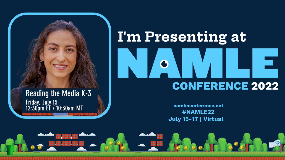 aducateme's tweet photo. Join me at the National Association for Media Literacy Education  2022 conference tomorrow! I'll be sharing some close reading tools to apply with 5-8 year olds. #medialiteracy #criticalthinking #earlygrades #reading with @MediaLiteracyEd https://t.co/xMGFMhuMHr