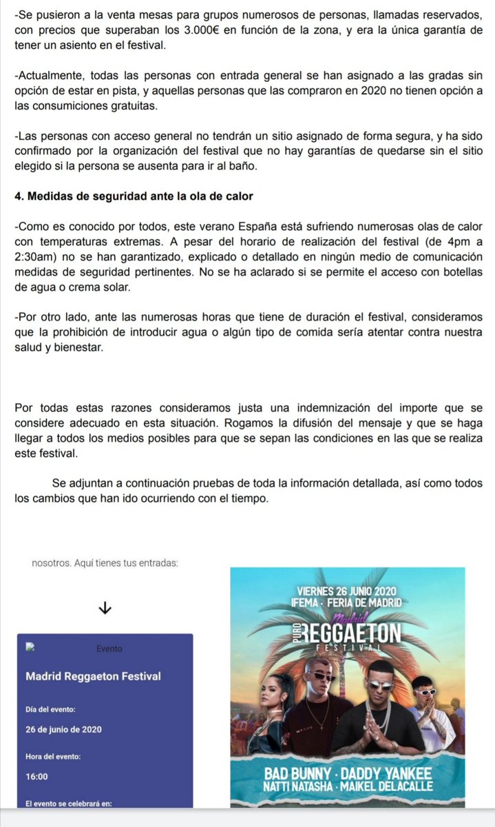 Nelann37's tweet photo. Bueno, como los de @MadridReggaeton se han reído en nuestra cara, hemos preparado un documento detallando todos los cambios de las condiciones generales que nos vendieron y NO ESTÁN CUMPLIENDO
#madridpurotimofestival (1) https://t.co/Kbkw7muGFo