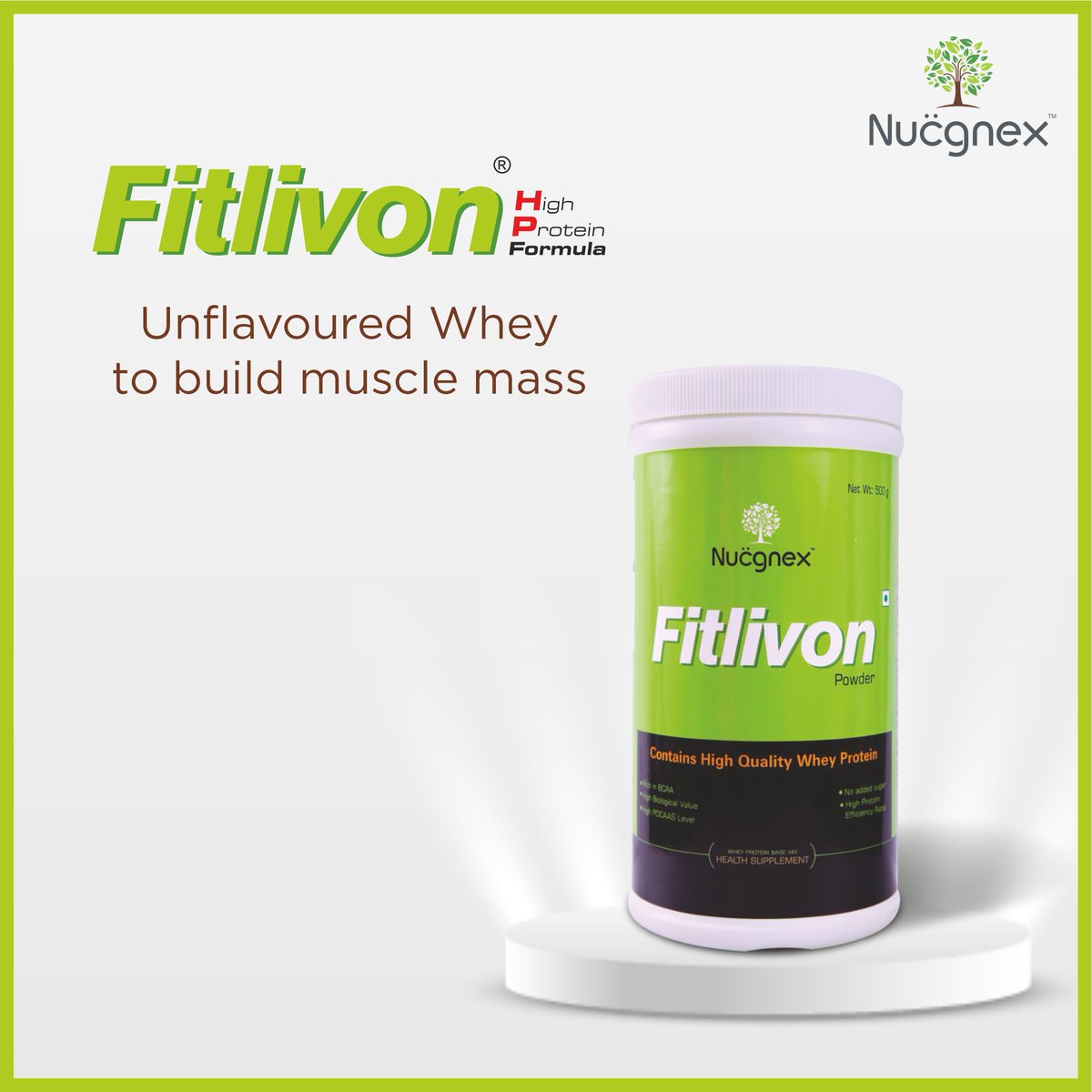 Fitlivon - a unique health formula based on the science of cell nutrition to bridge the protein gap.

It is a sugar-free, colour-free, flavour-free, gluten-free protein supplement aiming for improved health and fitness.

#Nucgnex #NucgnexLifescience #CellularNutrition #Fitlivon