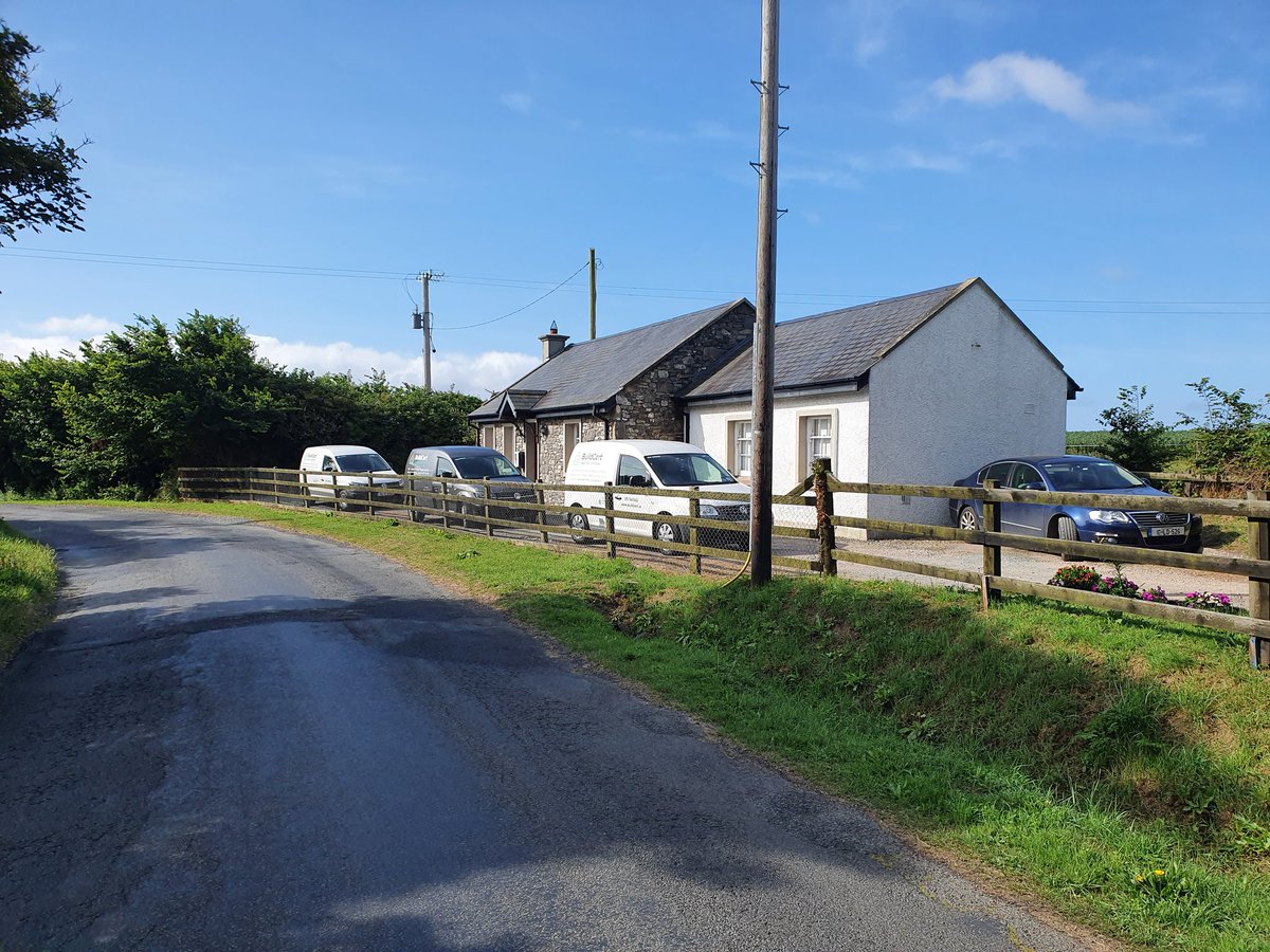 BUILDCERT2's tweet photo. Vans out in force today, stopped off at this Cottage to orep for Deep Retrofit on the way to: @BannowRShow @EnergiaEnergy @h2hretrofit @RetrofitIreland @cugreenerhomes https://t.co/zbNG3xzFou