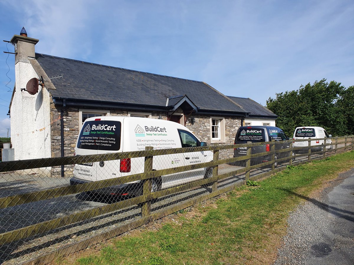 Vans out in force today, stopped off at this Cottage to orep for Deep Retrofit on the way to: <a href="/BannowRShow/">BannowRathanganShow</a> <a href="/EnergiaEnergy/">Energia Energy</a> <a href="/h2hretrofit/">House2Home</a> <a href="/RetrofitIreland/">BuildCert Retrofit Ireland</a> @cugreenerhomes