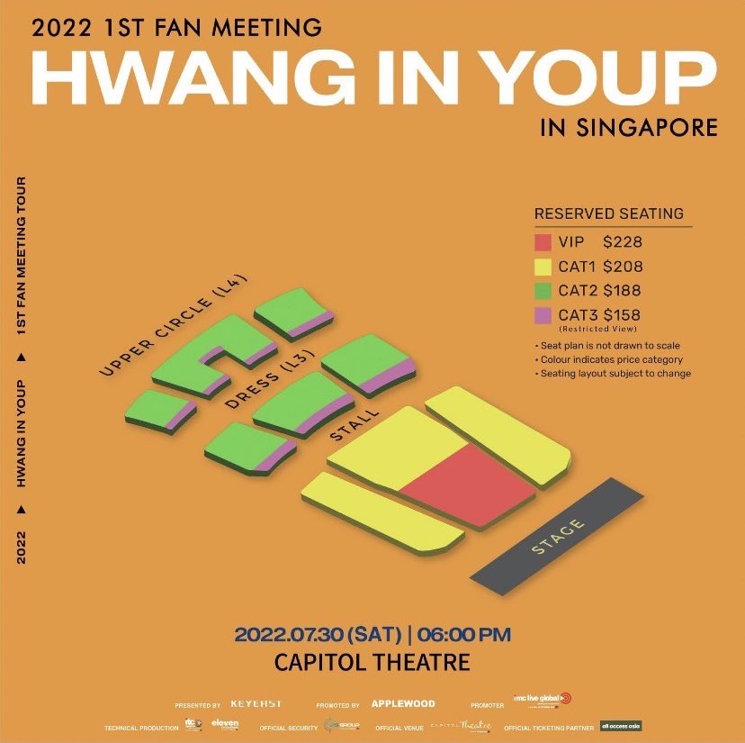 selling 2 tickets Hwang In Youp  Fanmeeting in singapore 
seat number : Zone CAT A4,A5 
130SGD for 1 ticket 
250SGD for 2 ticket
Pls contact line id : skantawat
#HwangInYoupsingapore #HwangInYoup #ฮวังอินยอบ