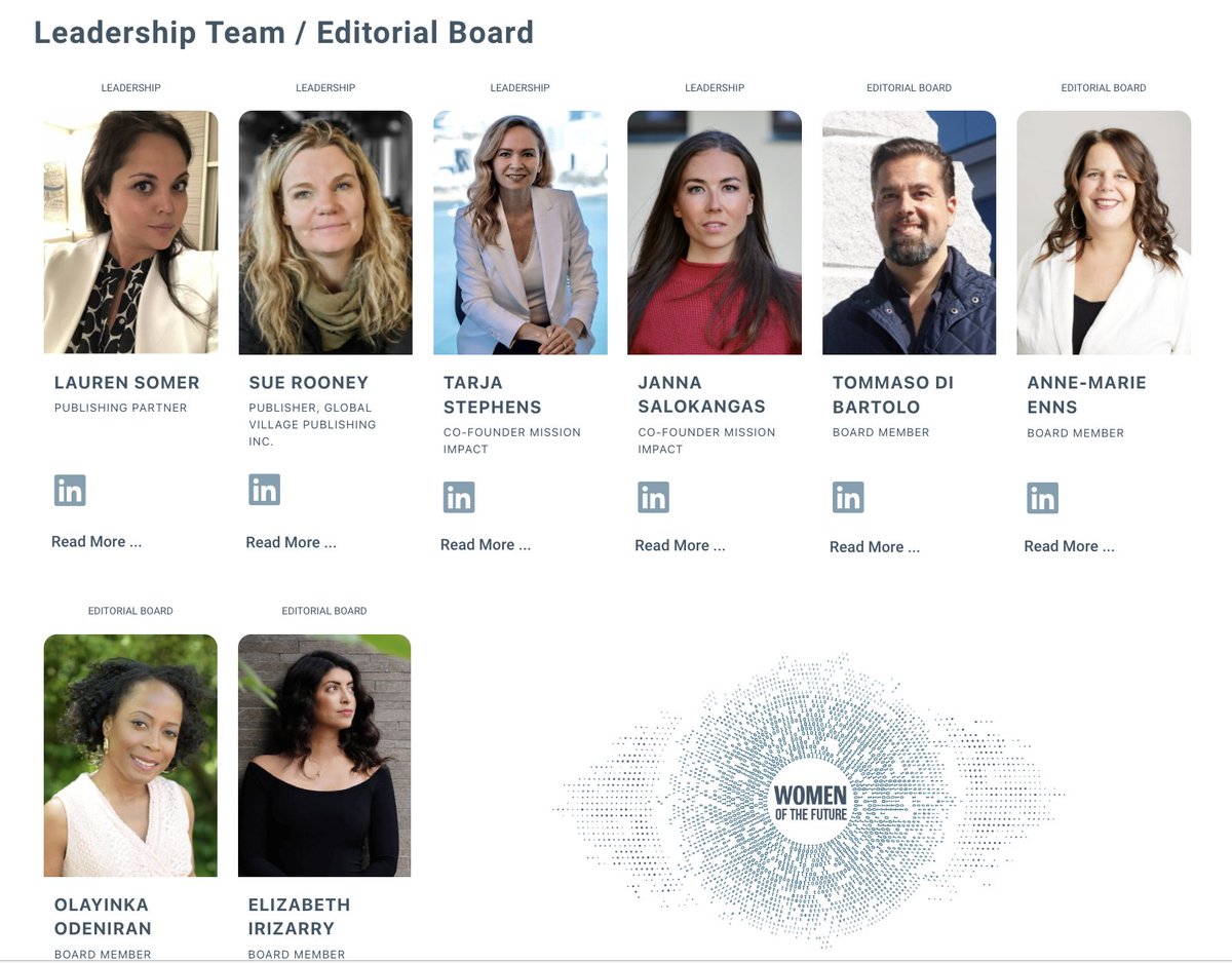 Honored to be on the Editorial Board of the Women of the Future Project alongside this team. <a href="/TarjaStephens/">Tarja Stephens</a>  <a href="/jannasalokangas/">Janna Salokangas</a>