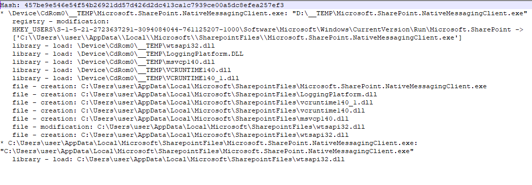 dez_'s tweet photo. ⚡️Screenshot.img -> Screenshots.lnk https://t.co/ypk9dnxfS3

📒 NEW DLL Side Load via Microsoft.SharePoint.NativeMessaging.exe

🏃Run key persistence

👪Family - UKNOWN? https://t.co/MOfAvIykE4