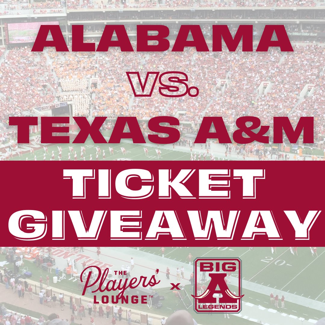 🚨 Alabama v. Texas A&M Ticket Giveaway! 🚨

To Enter:
1️⃣ Retweet this Tweet 
2️⃣ Follow @bigalegends

🐘  BONUS Entry: join the waitlist 👉 bigapresale.com

#TPL #FandomReimagined #RollTide