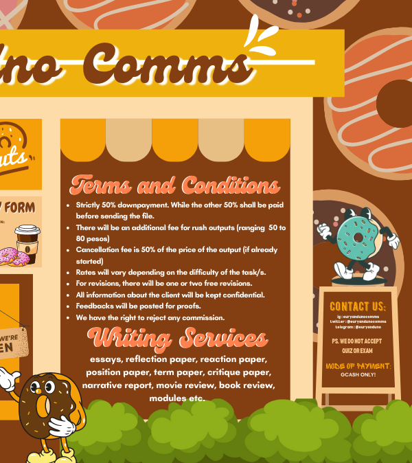euryanduno's tweet photo. ˗ˋˏ°• welcome to eury and uno comms! •°ˎˊ˗

⸙ • we accept light, heavy, rush &amp; non-rush commissions 
⸙ • premium accounts, unlocks and plagiarism checker are also available 
— feel free to message us to inquire ♡

꒰ see the attached photos ꒱

#euryandunofeedback 🍩 https://t.co/cSL0xetNrh