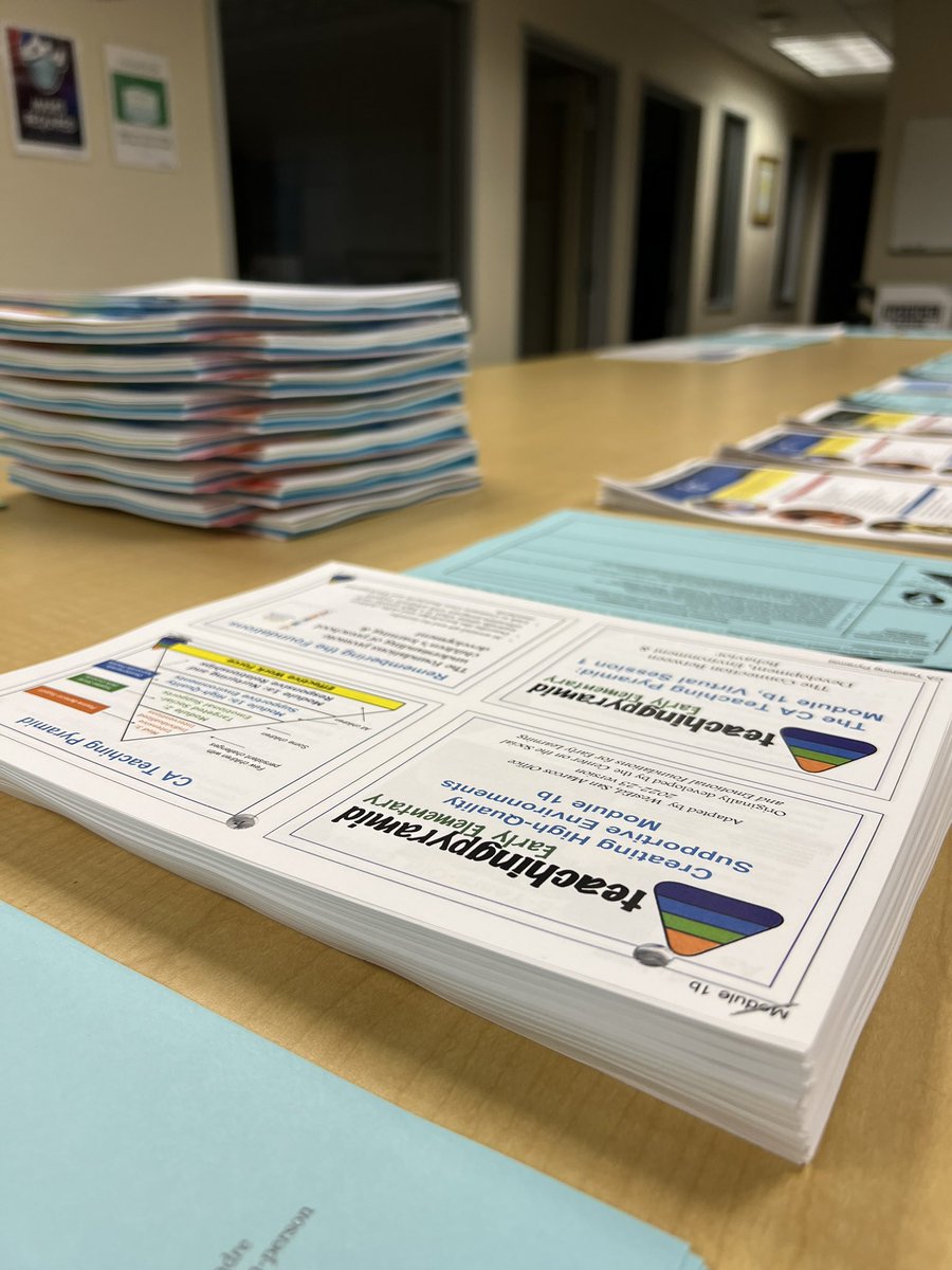 Preparing the binders for our upcoming Early Elementary Teaching Pyramid Institute. #sel #lovepyramidmodel <a href="/WestEd/">WestEd</a> @ShastaCoe