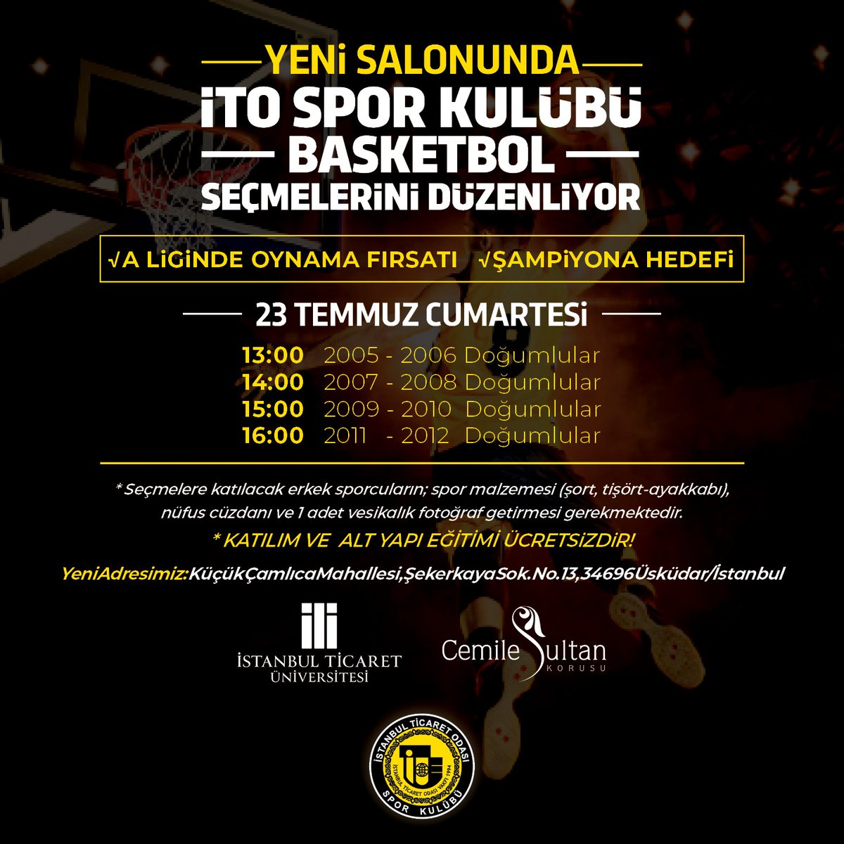İTO Spor Kulübü Basketbol Seçmeleri Başlıyor... #itosporkulübü #itospor