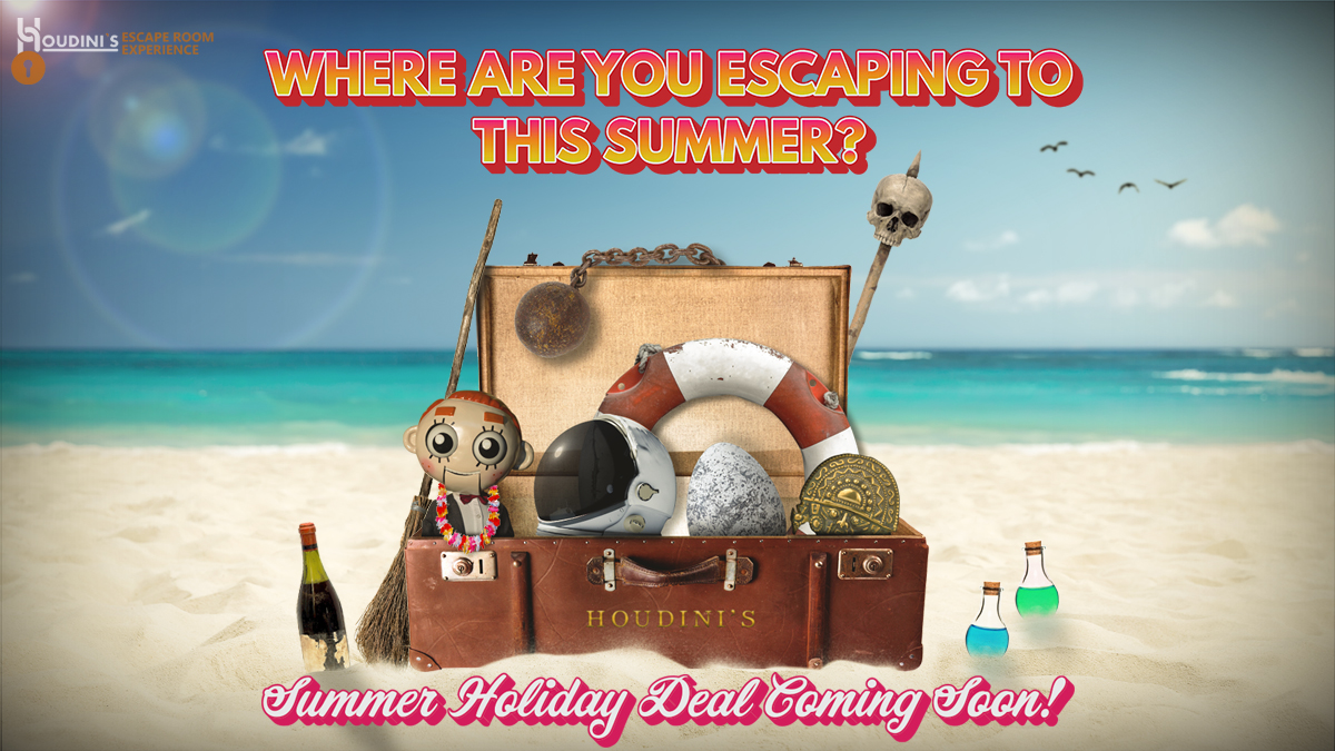 Get ready for our summer holidays deal coming very soon!

Keep your eyes peeled and get ready to pack your bags ready for adventure.

#escaperoom #escapegame #houdini #summer #summerholidays #schoolholidays #holiday #adventure #family #friends #fun #beach #deal #offer #bargain