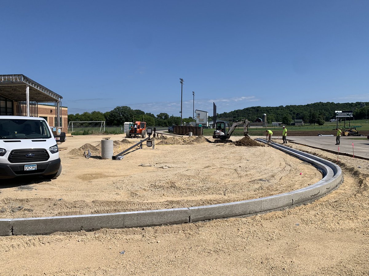 whsd_supt's tweet photo. Site work at the #VanguardPride elementary school is ramping up! The turn around in front of the building is taking shape. An additional driveway lane is also being added! https://t.co/zwbwJq2mLU