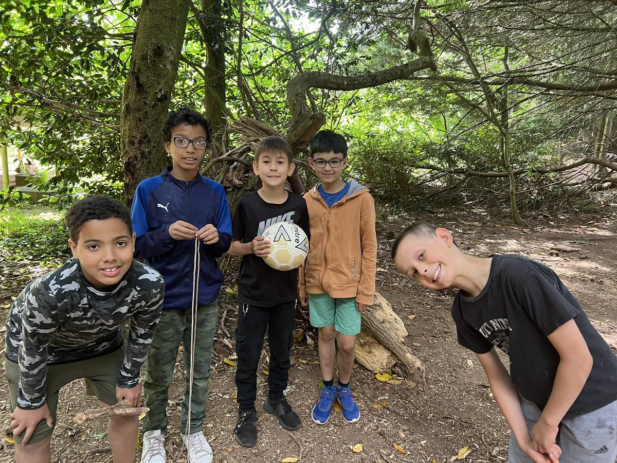 ClaphamManor's tweet photo. Survival skills and shelter building - I think they could survive on a desert island! https://t.co/88OzesXUDt