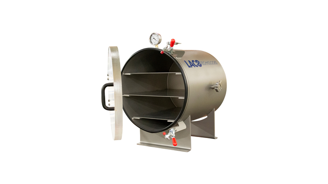 On highlight today we have an 18" x 20" chamber that has a vacuum rating of 1 x 10-3 Torr lvs.lacotech.com/products/18-x-…