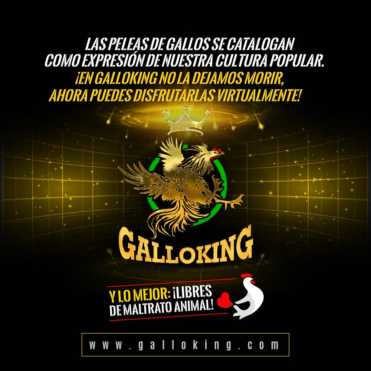 Así es, porque un buen gallero nunca muere, nosotros te ayudamos a seguir viviendo esta pasión. 

Creamos un lugar virtual especial para TI, donde podrás seguir apostando con gallos.

#GalloKingCoin #GalloTraining #GalloLineaje #GalloFight #GalloFight #AnimalLovers