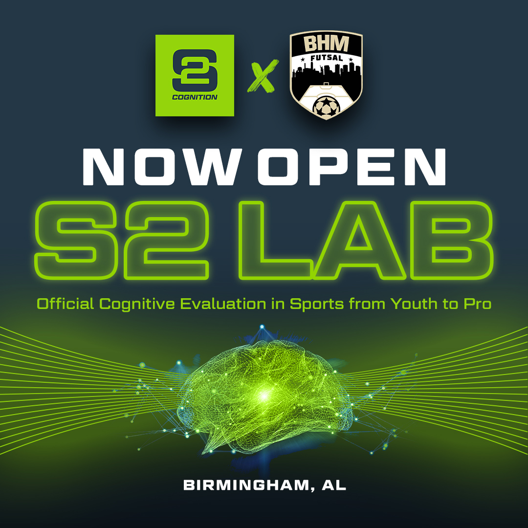 We're excited to announce our partnership with <a href="/BHMFutsal/">Birmingham Futsal</a> &amp; the opening of the first S2 Lab at their facility! Now, all athletes can take the S2 Evaluation like the pros in the NFL, MLB, MLS, NHL, and NCAA. Learn more at s2cognition.com/s2lab
#S2Cognition #BHMFutsal #BUILD2WIN