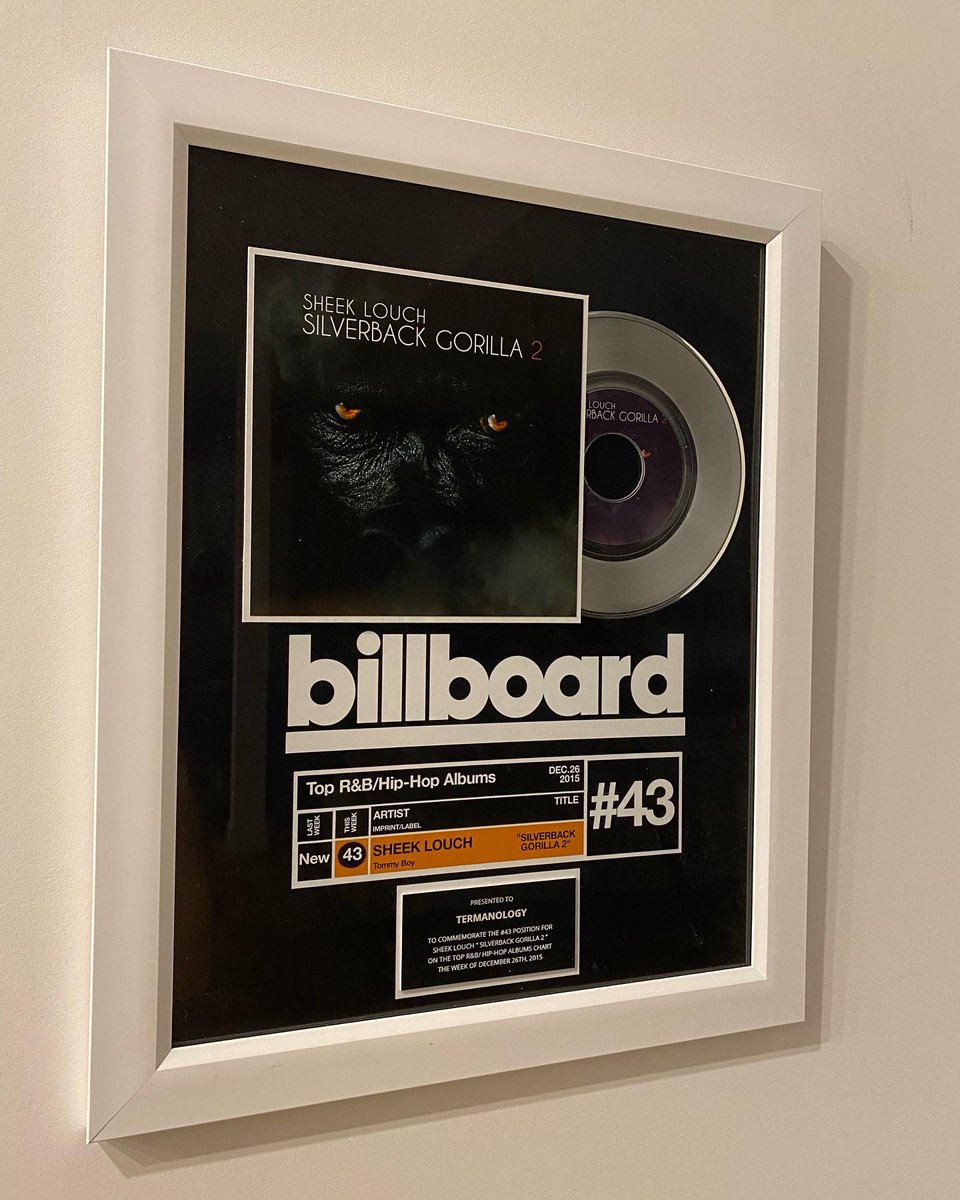 TermanologyST's tweet photo. Another @billboard plaque for the wall. Big shout to @SHEEKLOUCH for believing in me and giving me my firST production credits with this album & #WuBlock 💯 I produced 2 joints on this album. More placements on the way.. STAY TUNED!! #TermMakesBeats #Billboard https://t.co/qTzBQQLcbr