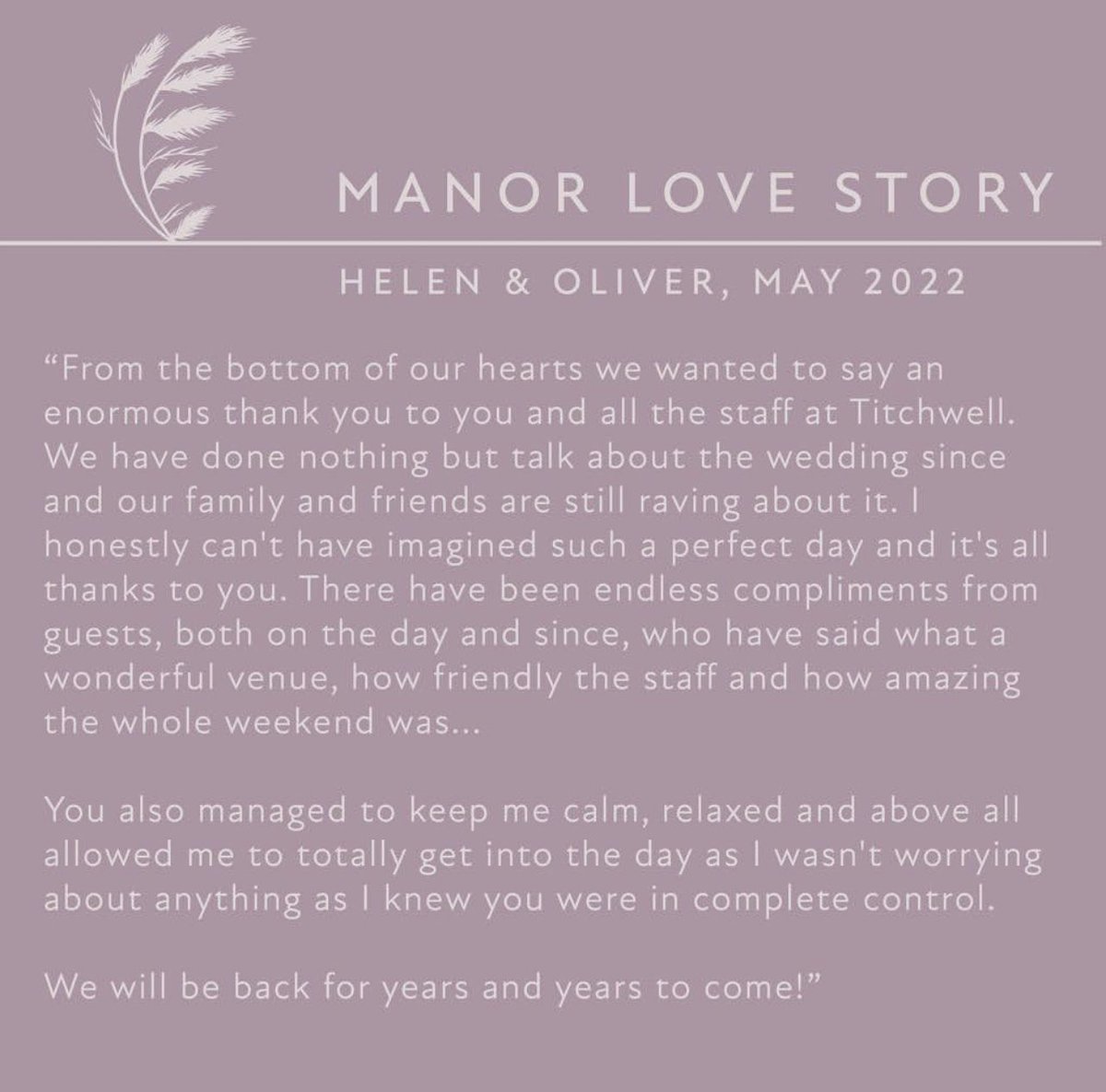 Such kind words from Mr and Mrs Wallace ✨

Photo credit: Stanhope Weddings 

#summerweddings #norfolkweddingvenue