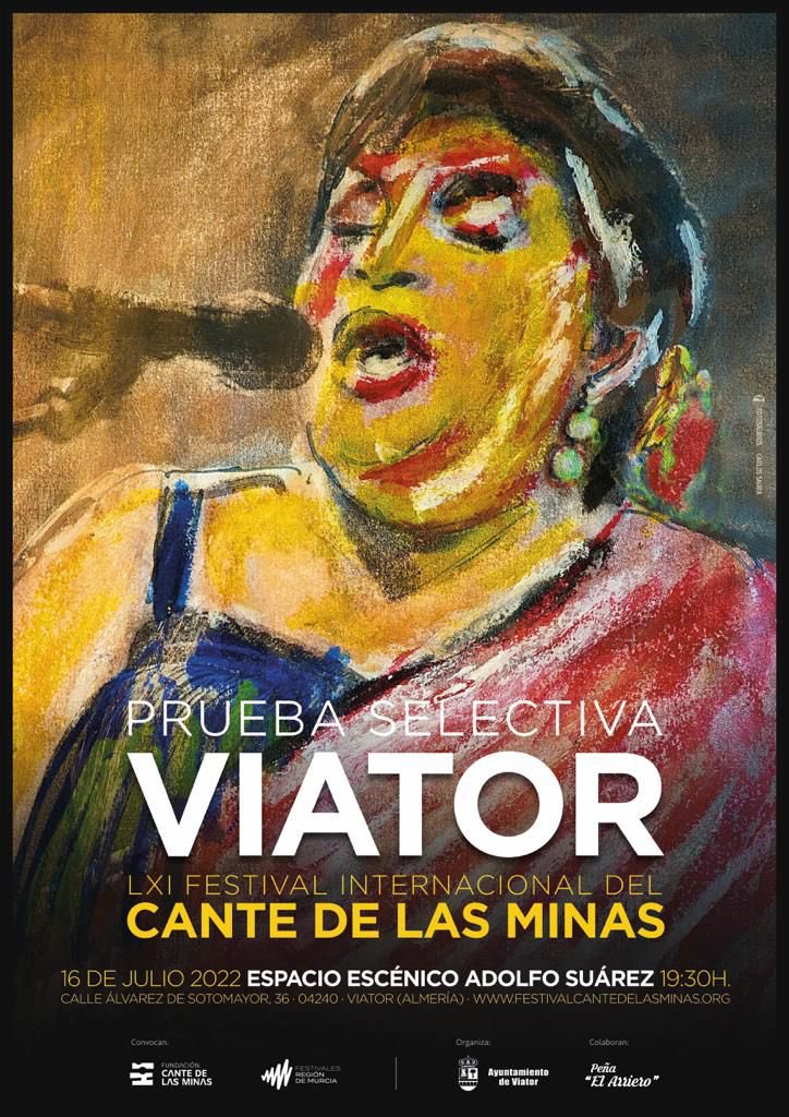 Prueba Selectiva VIATOR, Cante de las Minas. Sábado 16 de julio, a las 19:30h, en el Espacio Escénico “Adolfo Suárez”. #ViatorFlamenco #CulturaViator