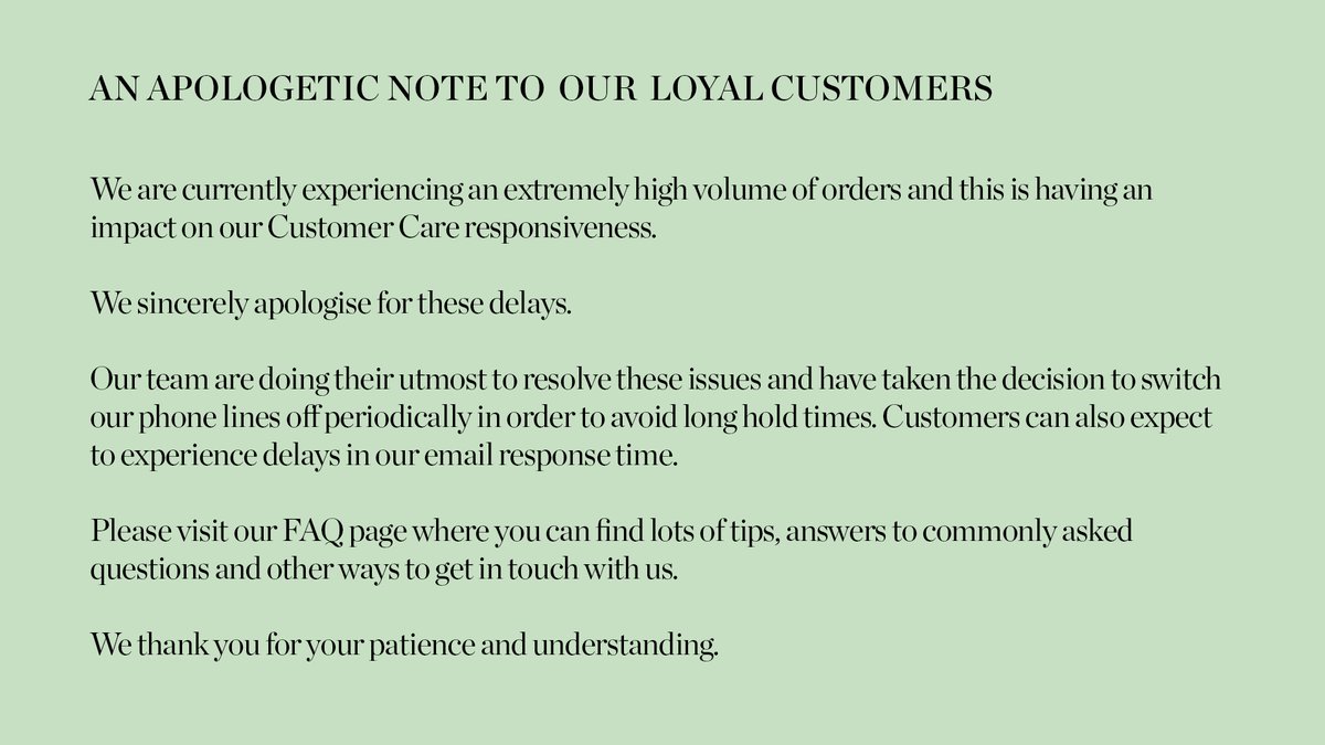 An apologetic note to our customers. bddy.me/3RsrayB